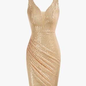 Grace Karin Sparkling Gold Sequin Dress